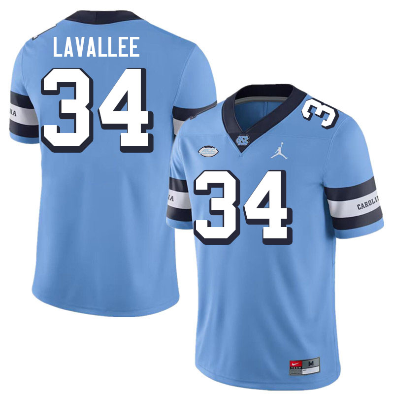 Men #34 Caleb LaVallee North Carolina Tar Heels College Football Jerseys Stitched-Throwback